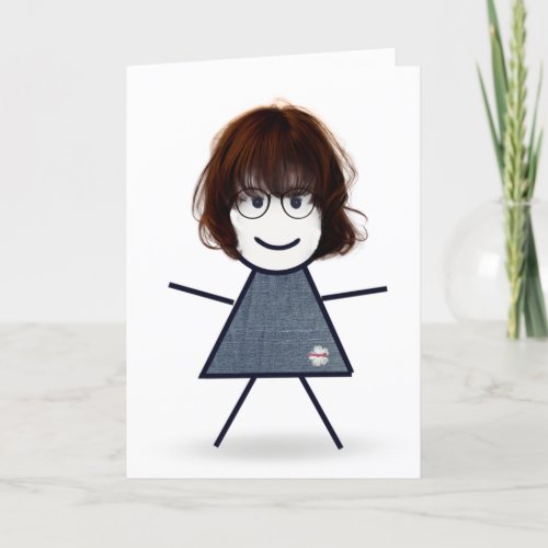 Birthday Stick Girl for Sister  Card