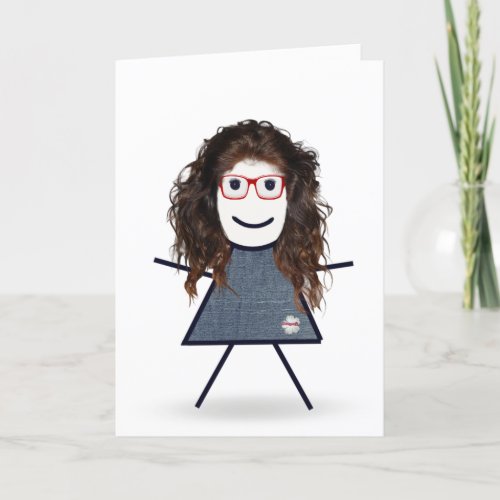 Birthday Stick Girl for Sister   Card