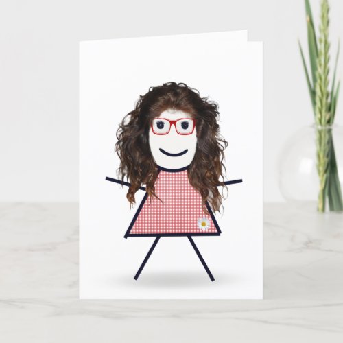 Birthday Stick Girl for Sister  Card