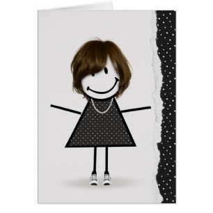 Birthday Stick Girl with Sneakers Cards