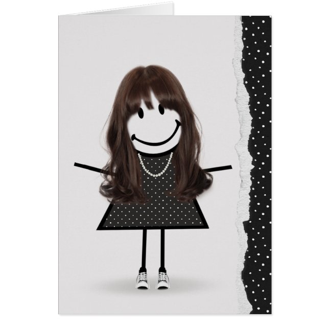 Birthday Stick Girl with Sneakers Cards (Front)