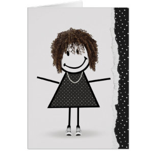 Birthday Stick Girl with Sneakers Cards