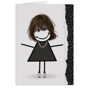 Birthday Stick Girl with Sneakers Cards