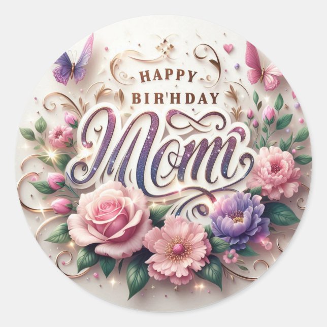 Birthday Sticker for Mother  (Front)