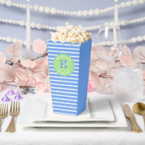 Birthday Stripes Blue⎮White Green Favor Box