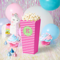 Birthday Stripes Pink⎮White Green Favor Box