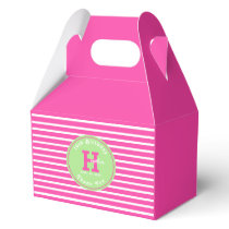 Birthday Stripes Pink⎮White Green Favor Box