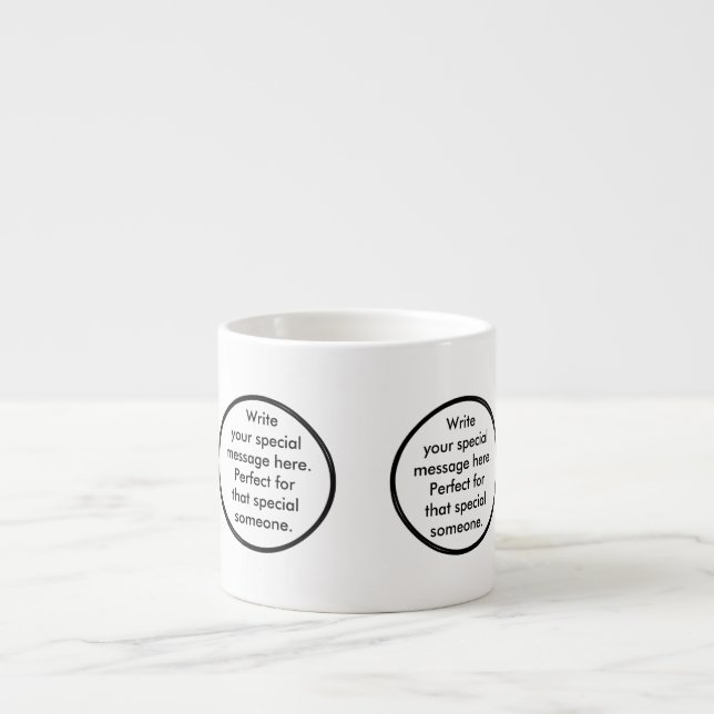 Birthday Suit Talking Ms. Penguin Personalized Espresso Cup (Front)