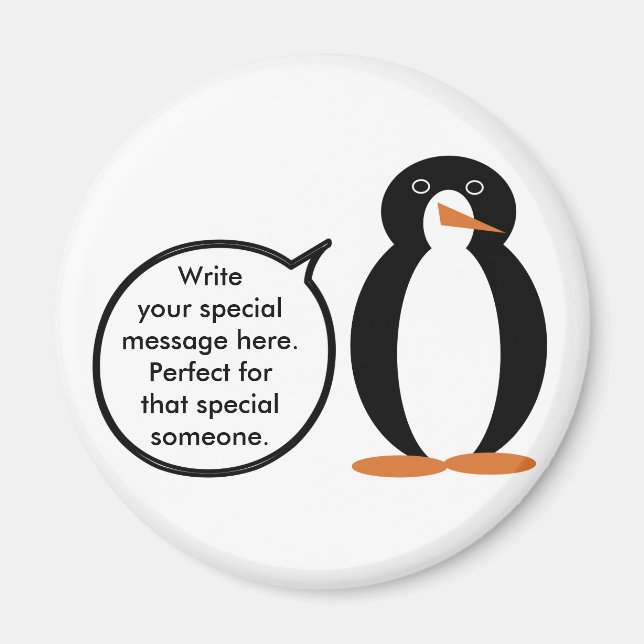 Birthday Suit Talking Ms. Penguin Personalized Magnet (Front)