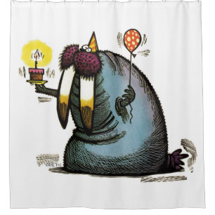 Birthday Suit Walrus Shower Curtain
