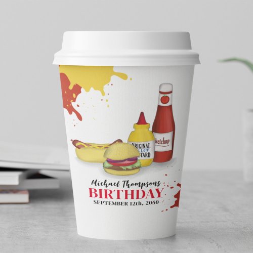 Birthday Summer Barbeque Picnic Custom Paper Cups