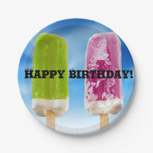 Birthday Summer Popsicle Paper Plate