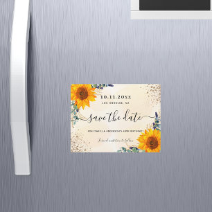 Birthday sunflower eucalyptus save the date magnet