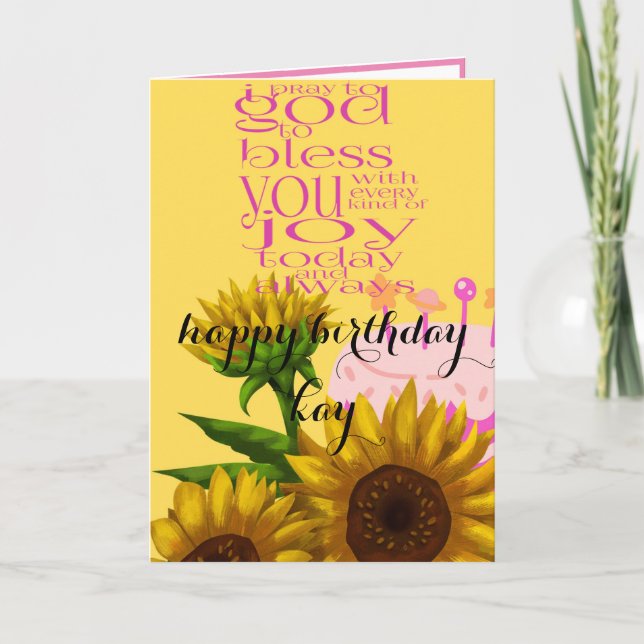 birthday sunflower greeting card (Front)