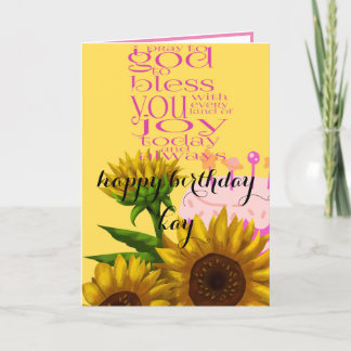 birthday sunflower greeting card
