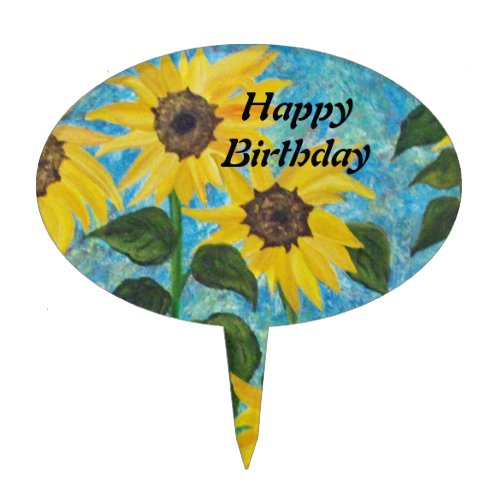Birthday Sunflowers Cake Pick