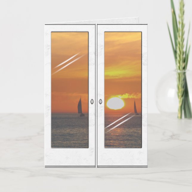 birthday-sunset and sailboats card (Front)