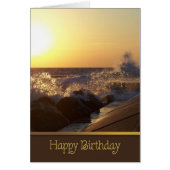 birthday sunset over beach rocks (Front)