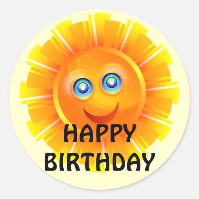 BIRTHDAY: Sunshine birthday sticker (Front)
