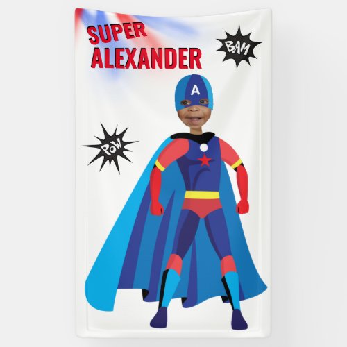 Birthday Superhero USA Stunning Boy Amazing Fab  Banner