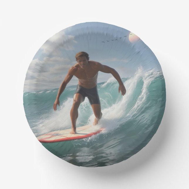 Birthday Surfer Paper Bowls (Front)
