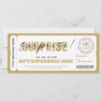 Birthday Surprise Gift Ticket Certificate Template