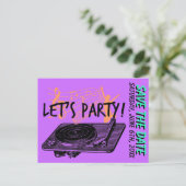 Birthday Surprise Party 60s Save the date Announcement Postcard (Standing Front)