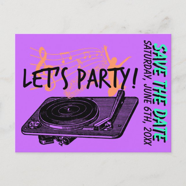 Birthday Surprise Party 60s Save the date Announcement Postcard (Front)