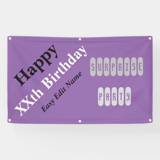 Birthday Surprise Party Banner (Horizontal)