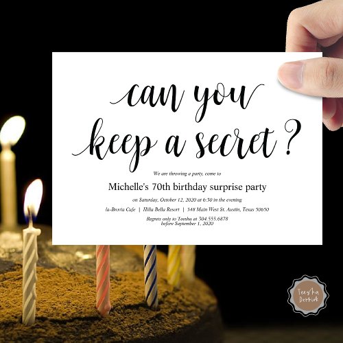 Birthday surprise party invitation cards