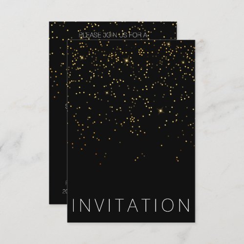 Birthday Surprise Party Invitation Gold Confetti