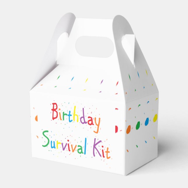 "Birthday" Survival Kit Favor Boxes (Front Side)