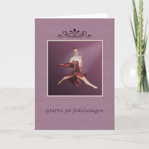 Birthday Swedish Grattis p fdelsedagen Ballet Card