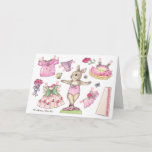 Birthday Sweet Pea Paper Doll Card at Zazzle