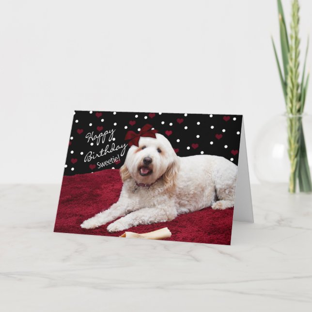 BIRTHDAY - SWEETIE - GOLDEN DOODLE CARD (Front)