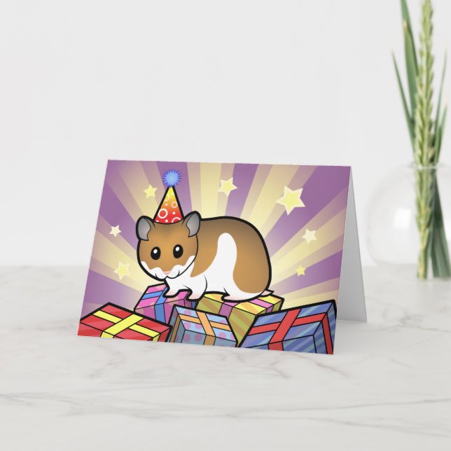 Birthday Syrian Hamster Card (Front)