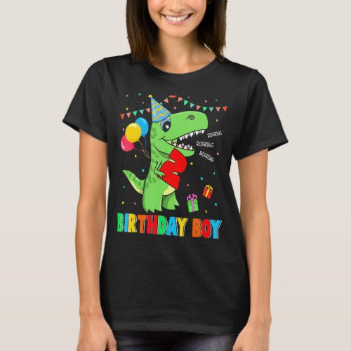 Birthday T Rex Boy  2nd Birthday T Rex Dinosaur Ki T_Shirt