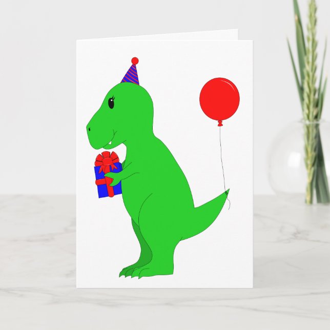 Birthday T-Rex Card (Front)