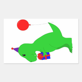 Birthday T-Rex Rectangular Sticker