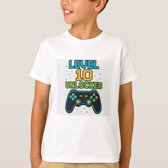 Birthday t-shirt for 10 years old boy (Front)
