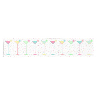 Birthday Table Runner, confetti colored martini's Short Table Runner
