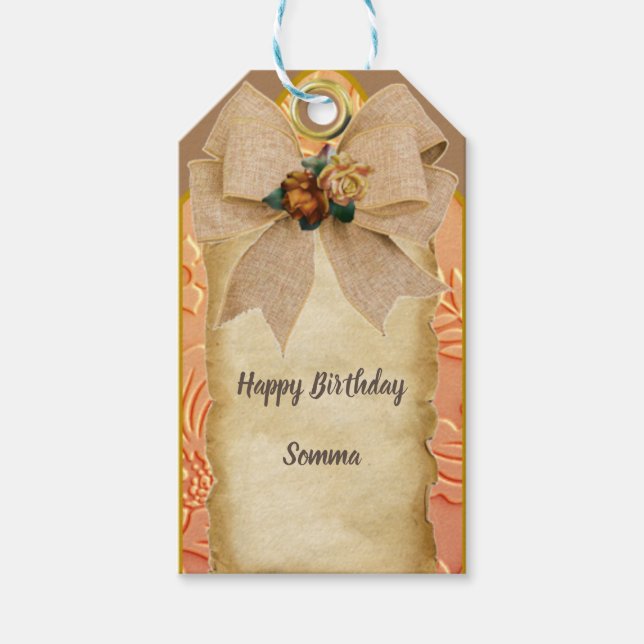 Birthday Tag with a Country Look (Front)