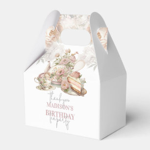 Birthday Tea Party Beautiful Floral Personalized Favor Boxes