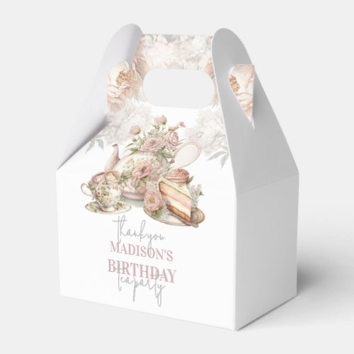 Birthday Tea Party Beautiful Floral Personalized Favor Boxes