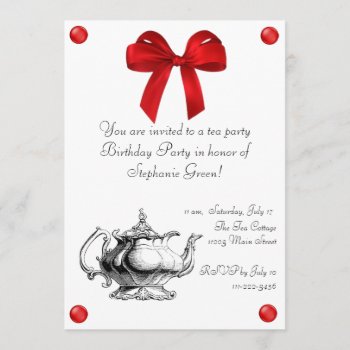 Birthday Tea Party Invitation by Lilleaf at Zazzle