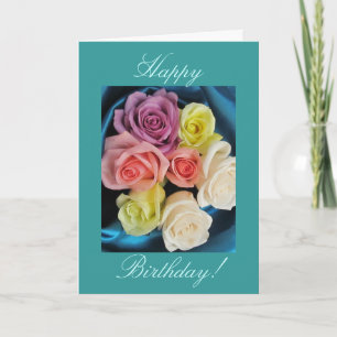Birthday -teal blue card