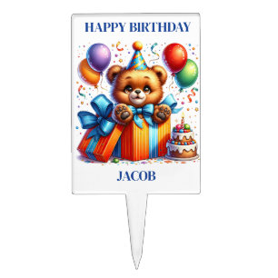 Birthday Teddy Bear Cake Topper