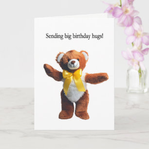 Birthday Teddy Bear Hugs Card