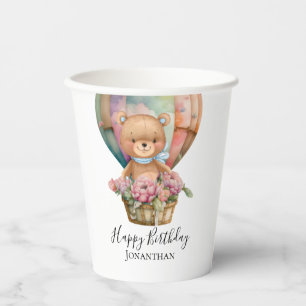 Birthday Teddy Bear   Paper Cups