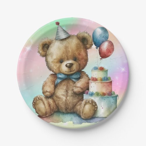 Birthday Teddy Bear Paper Plates